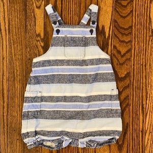 Janie & Jack Chambray Stripe Overalls